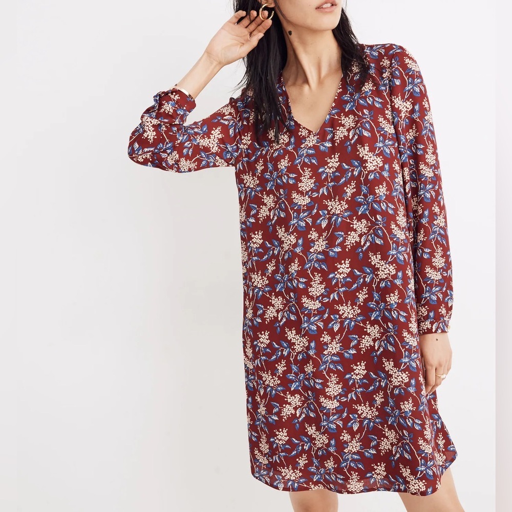 Madewell Red Bishop Sleeve Sundress